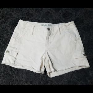 White jean shorts